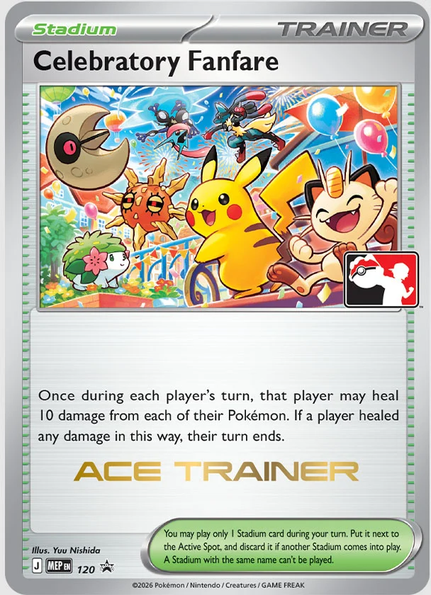 Celebration Fanfare promo-kaart voor het Pokémon TCG-seizoen 2026