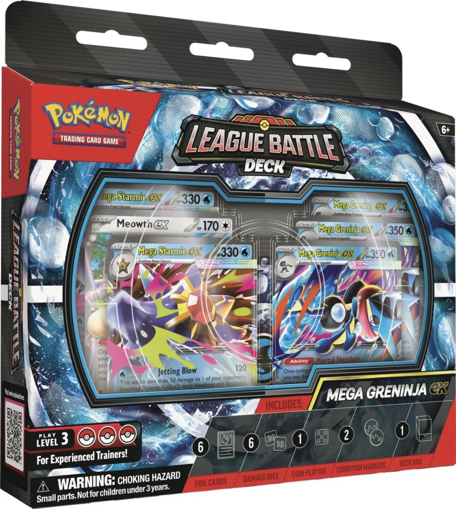 Boxart van de Mega Greninja ex League Battle Deck van Pokémon TCG