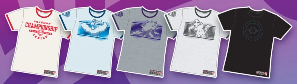 Nieuwe exclusieve merchandise voor de Pokémon Regionals van het 2027-seizoen, waaronder t-shirts uit de Regional Championships Collection - Series 27